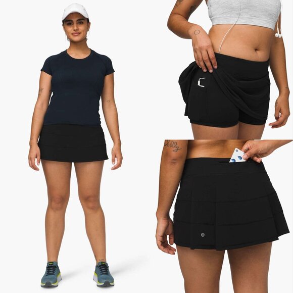 Lululemon Black Pace Rival Mini Skirt Size 6 - 2904 - Picture 3 of 12